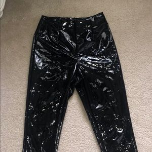 Black Vinyl Pants